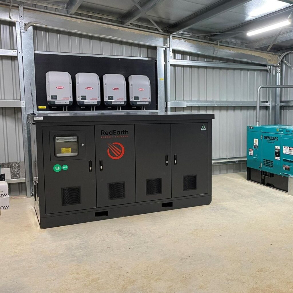 Example of a properly sized off grid system with a diesel backup generator for a client installed by KDEC!